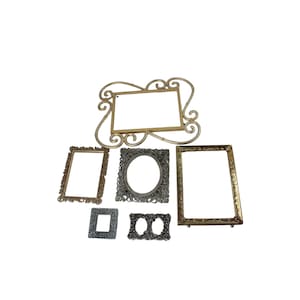 Lot 6 Vintage Fotolijsten Goud Zilver Metaal Tin Messing 66592