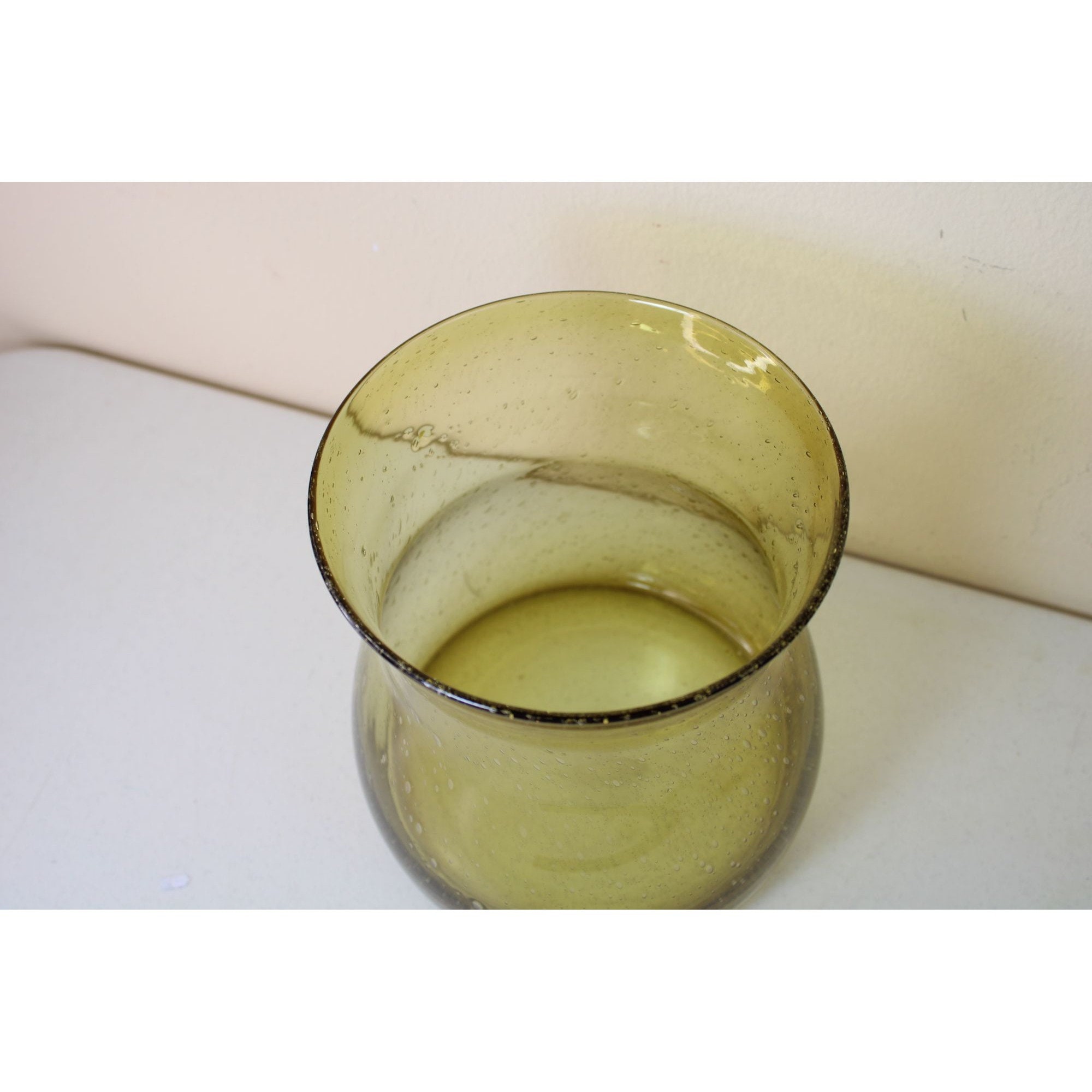 アンバー バブル ガラス ラージ 花瓶 ジャー 容器 ヴィンテージ 91559