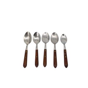 5 Washington Forge Edelstahl TOWN & COUNTRY Walnuss Löffel 93801 Canoe Muffin