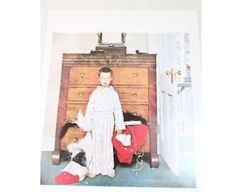 Vintage Norman Rockwell Christmas Print, 1989 