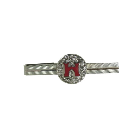 Pince De Cravate Vintage Silver Tone - Clip, Slide, Clasp - Argenté