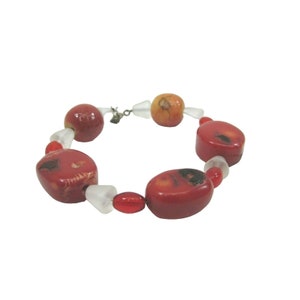 Faux Red Jasper Beaded Bracelet 48365 Beads
