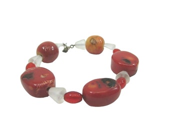 Faux Red Jasper Beaded Bracelet 48365 Beads