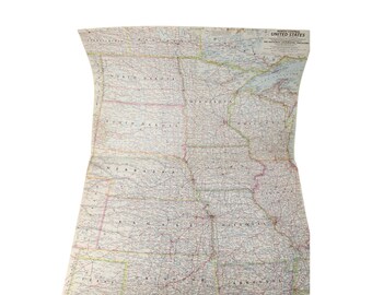 1958 National Geographic Map North Central US Vintage 94671