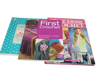 Lot Crochet Books Easy Beginning Projects Instructions 90521
