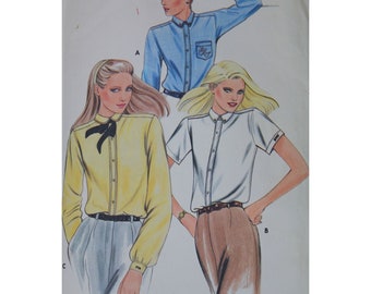 Butterick 3389 Sewing Pattern Button Up Shirt Vintage Ladies 91235 Size 12