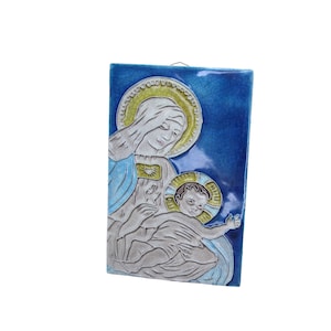 Italian Glazed Wall Tile CREAZIONI LUCIANO Italy Vintage Large 91101