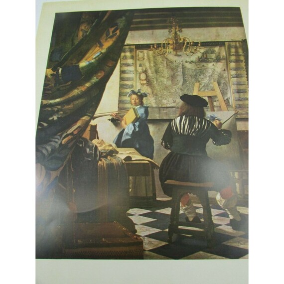 Vintage 1958 Vermeer “The Artist in his Studio” Art Print Vintage 1958 Vermeer “The Artist in his Studio” Art Print