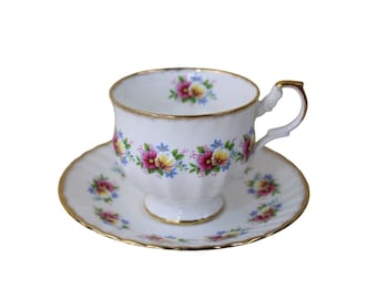 Rosina China Inglaterra Taza De Té Platillo Floral Rosa Amarillo 91402