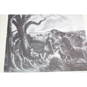 John S De Martelly Print Blue Valley Fox Hunt Vintage 88631