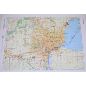 Detroit Chicago Cosmopolitan Atlas Karte Vintage 92301