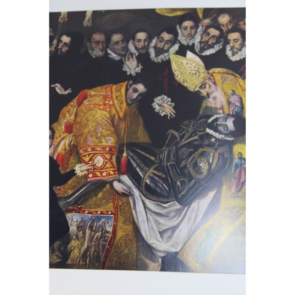 El Greco Print Burial of Count Orgaz vintage 54898