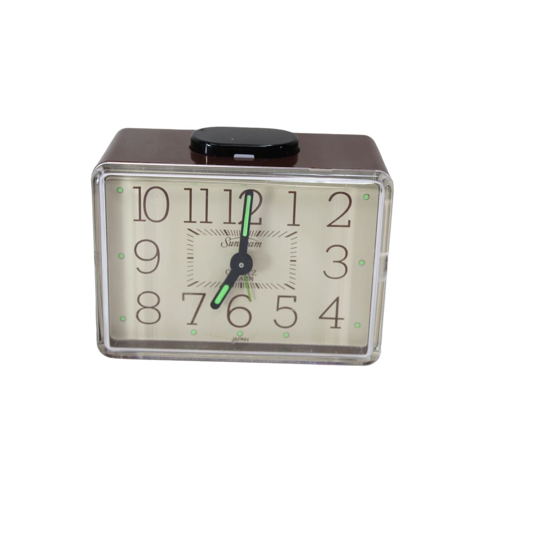 Sunbeam Alarm Clock Vintage Japan Model 88348 Brown Working Etsy