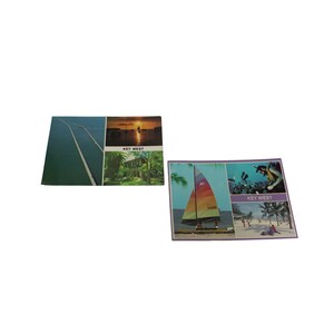 2 cartes postales Key West vintage Sailboat Beach Hemingway House 89173