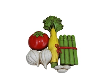 1975 Homco Vegetable Wall Hanging Asparagi Cipolle Pomodoro 92349
