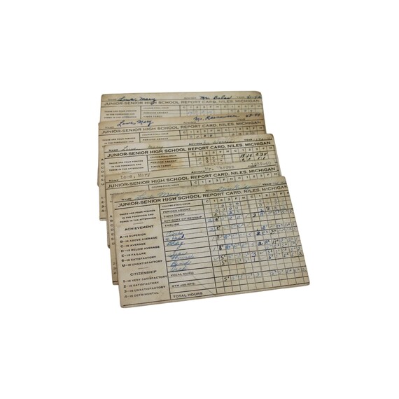Lot Report Cards 1939 - 1944 Niles Michigan Vintage Junior Senior High  90730 - Etsy Denmark