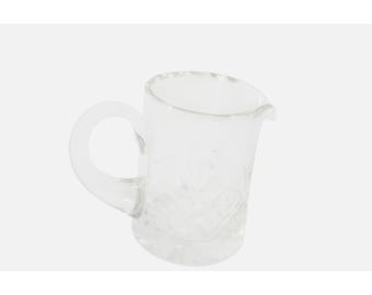 EAPG Creamer Clear Notched Edge Vintage Glass 94648