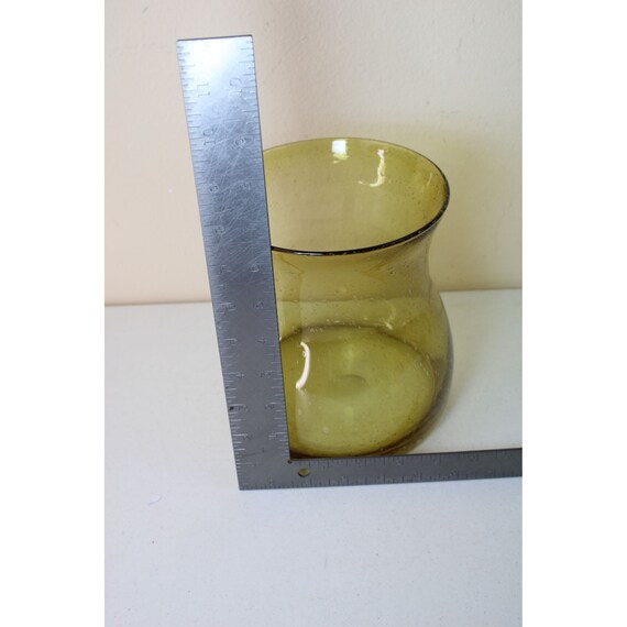 吹きガラス　大型花瓶 アンバー バブル ガラス ラージ 花瓶 ジャー 容器 ヴィンテージ 91559