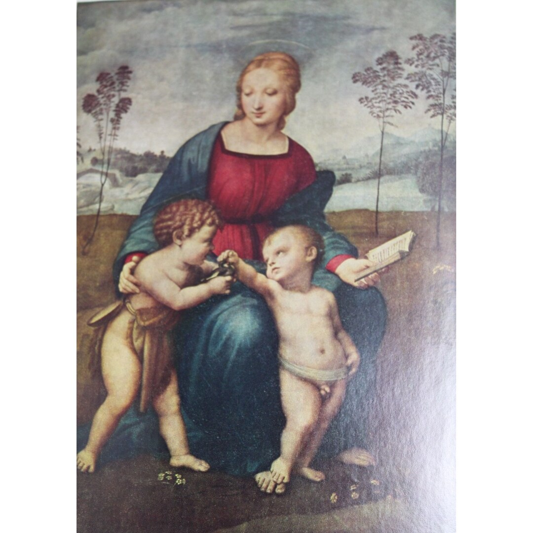 Raphael Print Madonna of the Goldfinch Vintage 54635 - Etsy