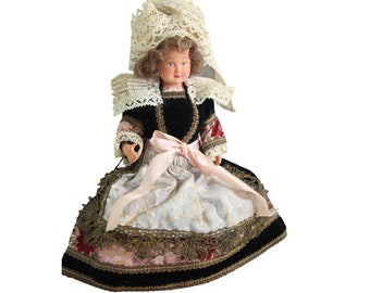 Poupée Ancienne Atelier LE MINOR PONT AVEN, 40 Cm, Avec Boîte D'origine