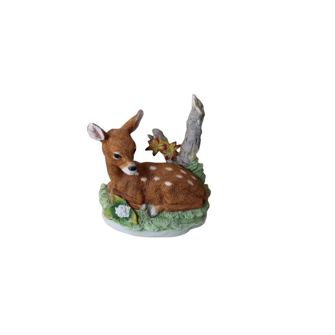 Homeco Spotted Deer Figurine Fawn Vintage Reclining 91438 - Etsy