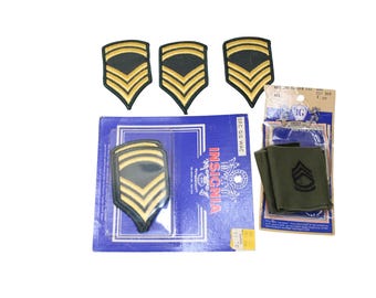 Lote de parches de rayas de sargento maestro vintage, insignias del ejército de EE. UU. 92635