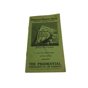 Vintage The Prudential Insurance Premium Receipt Book 1949 - 1955 53406