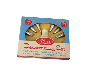 Ateco Decorating Set Icing Tips Vintage in Box 94794