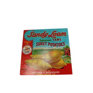 Sandy Loam Louisian Yams Sweet Potatoes Crate Label Vintage 66609