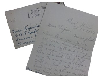 1937 Letter To College Co Ed University Tennessee TN 26211