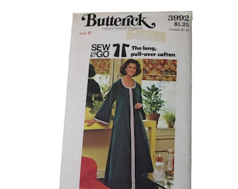 Butterick 3992 Size 18 Caftan Pattern Sew & Go Long Vintage 1970s 91306