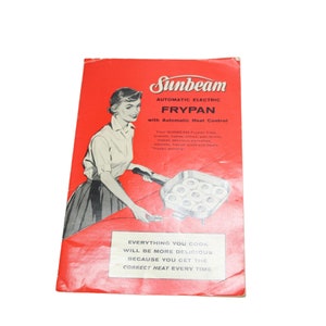 Sunbeam Frypan Manual Recipe Booklet 1950&#39;s 89048 Automatic Electric