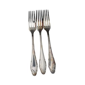 3 Vintage Wellner Germany Silverplate Dinner Fork 53967 Forks Set