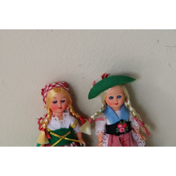 2 Vintage Nationality Dolls Sleepy Eyes Blonde Braids 91502 - Etsy