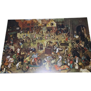 Pieter Bruegel Print De strijd tussen carnaval en vasten Vintage 89078 Elder
