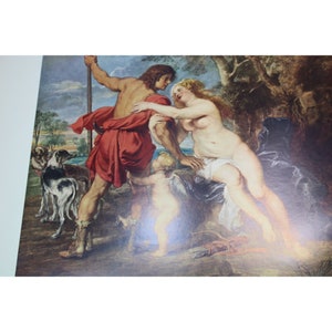 Rubens Print Venus and Adonis Peter Paul Vintage 88707