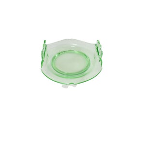 Uranium Glass Handle Dish Plate Imperial Green Vintage 66711