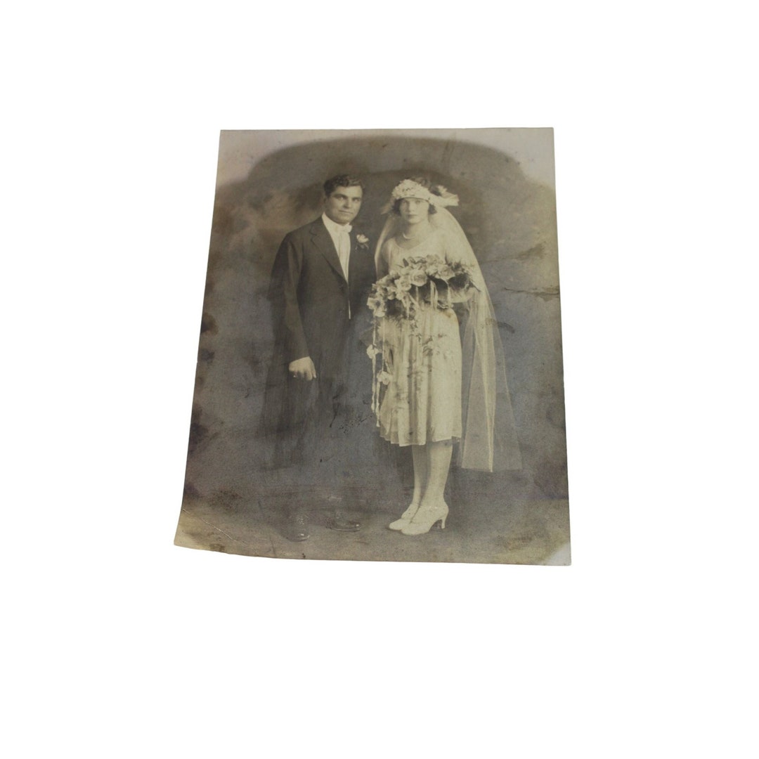 Vintage Wedding Photo 1920's Sepia Bride Groom 77456 Etsy