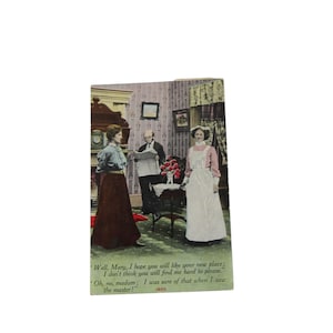 Humorystyczna pocztówka z 1912 r., antyczna, wysłana 93313