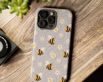 Phone Case Floral Cute Bumblebee Gifts for Best Friend, Unique Gifts for her, him, Christmas, Samsung, Google Phone Cover, iPhone 15 case