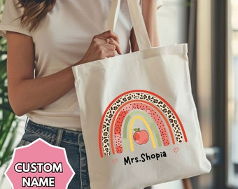 Personalized Teacher Tote Bag, Teacher Tote Bag, Teacher Appreciation Gift, Back to School Totes, School Gift Totes, Gift for Teachers