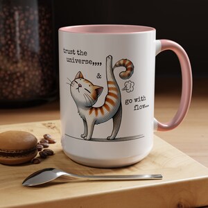 Rolig kattmamma-mugg med accentmotiv (340 g), kattpappa-födelsedagspresent, rolig kattälskare-present bild 2