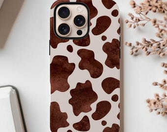 Brown Cow Pattern Phone Case gift for her, him, Cowboy gifts