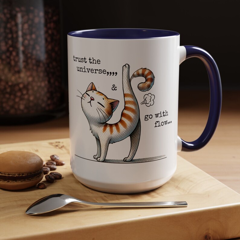 Rolig kattmamma-mugg med accentmotiv (340 g), kattpappa-födelsedagspresent, rolig kattälskare-present bild 5