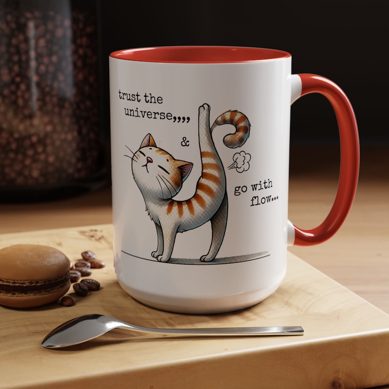 Rolig kattmamma-mugg med accentmotiv (340 g), kattpappa-födelsedagspresent, rolig kattälskare-present bild 9
