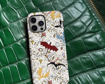 Whimsical Gothic Dragon Tough Phone Case Gifts for her, him, Halloween Gifts, Whimsigoth iPhone Samsung Pixel Case