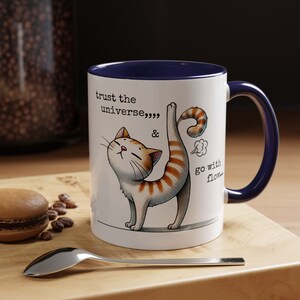 Rolig kattmamma-mugg med accentmotiv (340 g), kattpappa-födelsedagspresent, rolig kattälskare-present bild 3