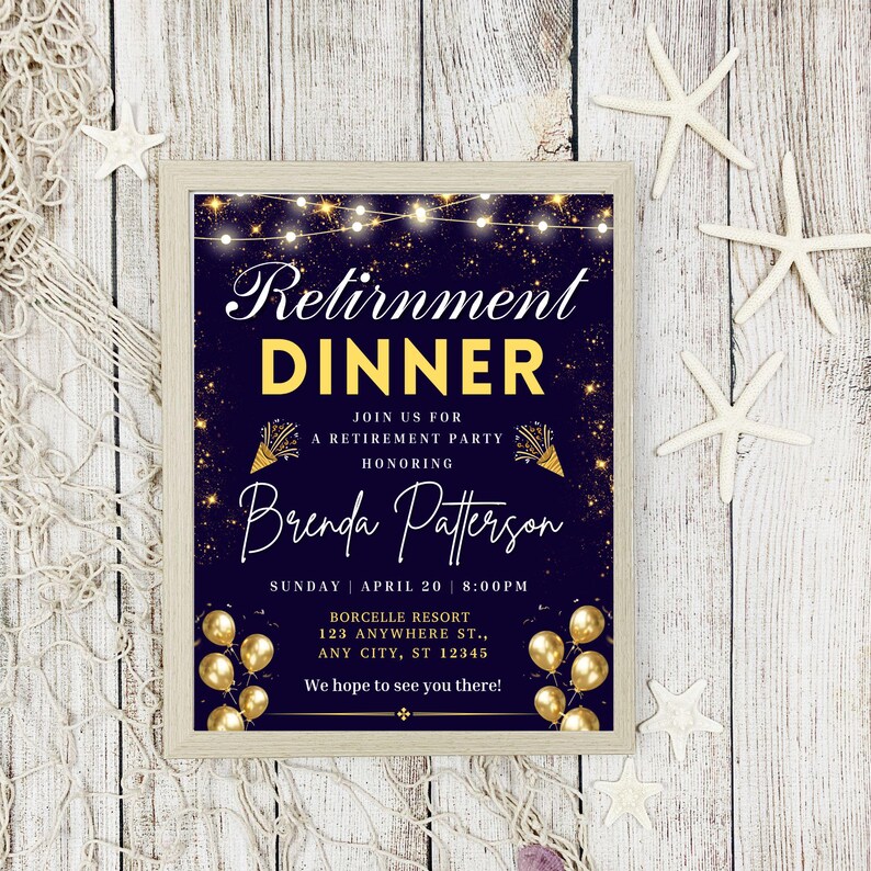 Retirement Party Invitation Template, Editable Retirement Party Invite ...