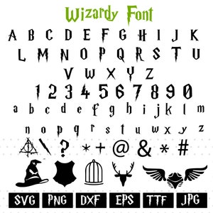 Potter Schrift SVG, Zauberer Schrift SVG, Halloween Schrift SVG, Magier Zauberer Schrift, Potter Letters SVG, TTF Schriftart, Cricut Sofortiger Download