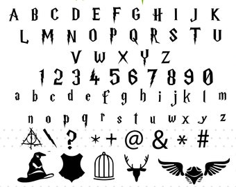 Potter Font SVG, Wizard Font Svg, Halloween Font Svg, Magic Wizard Svg, Wizardy Font, Potter Letters Svg, TTF Font, Cricut Instant Download